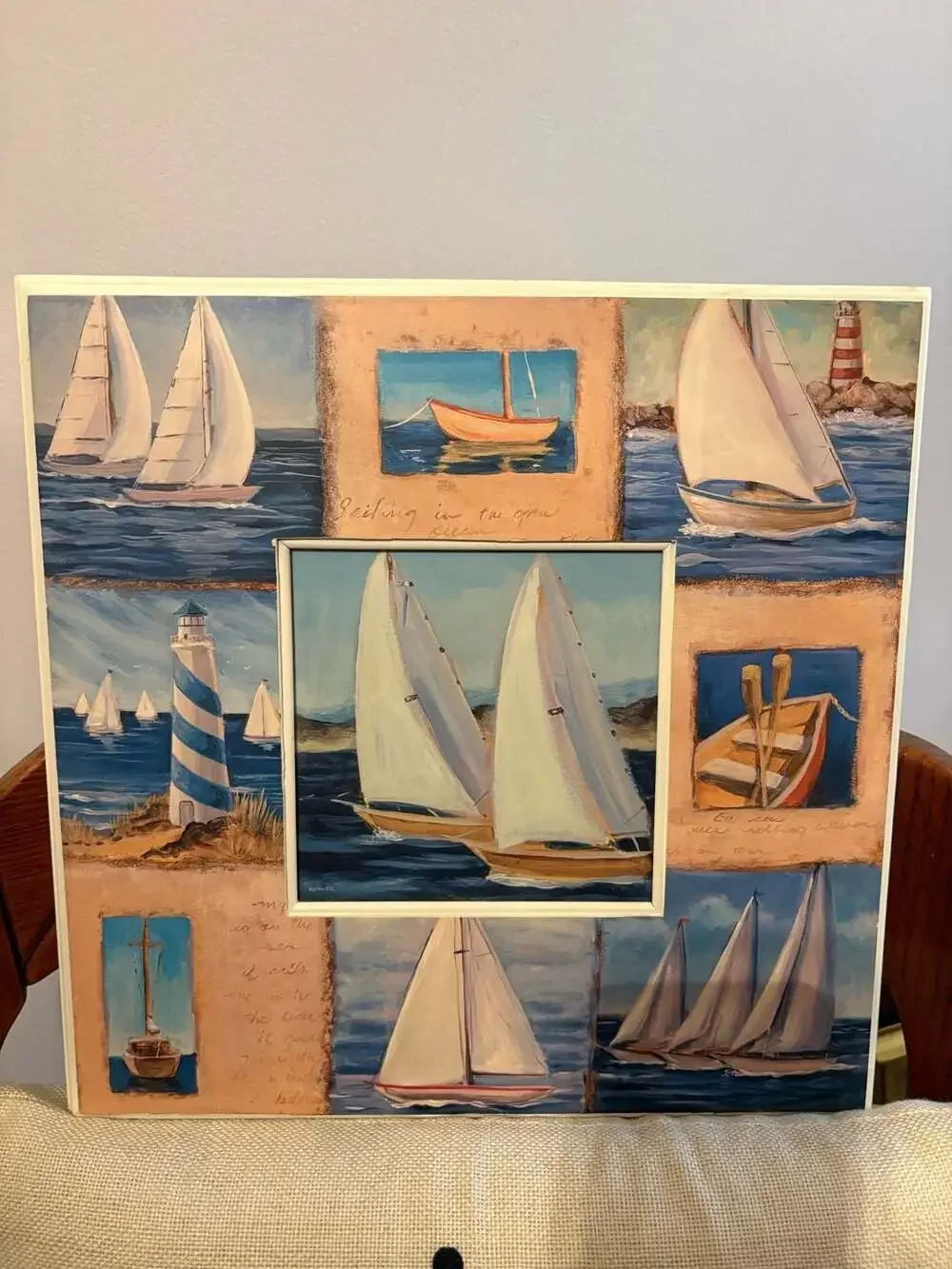 Kohler Nautical Sailboat Collage Framed Wall Art